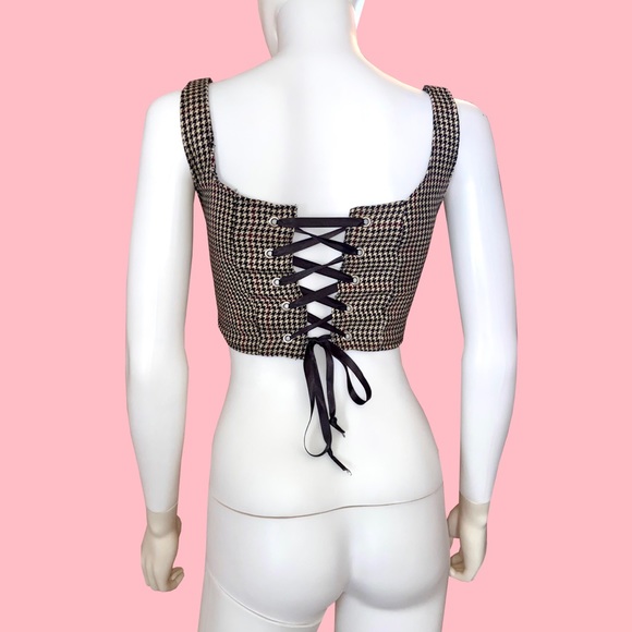 Handmade Wool Houndstooth Corset Top - Picture 3 of 3